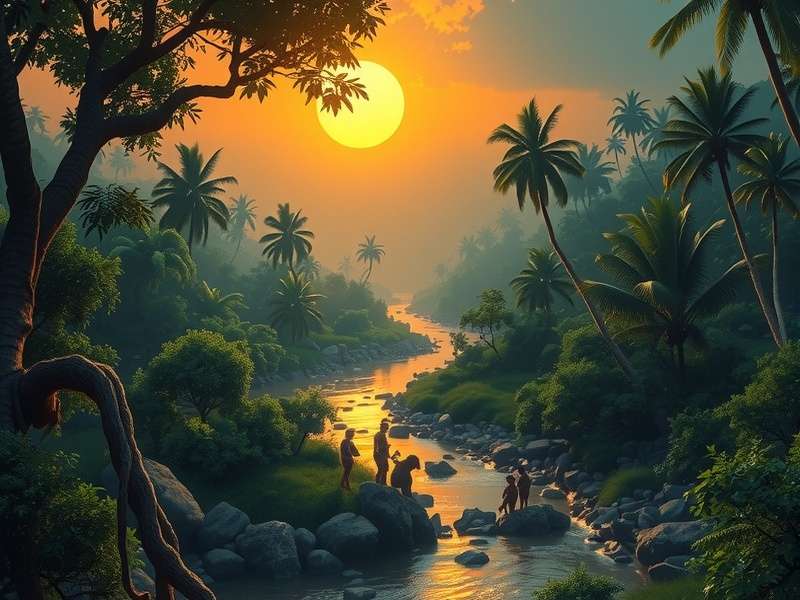 Rise of Cultures गेम का जंगल क्रीक परिदृश्य