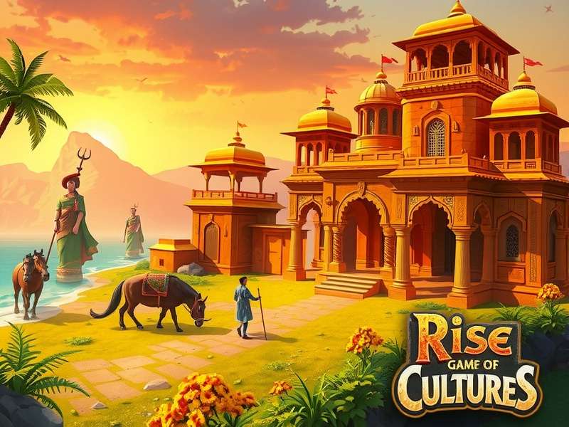 Rise of Cultures में स्ट्रैटेजी की तस्वीर, शहर का नक्शा और इमारतें दिख रही हैं