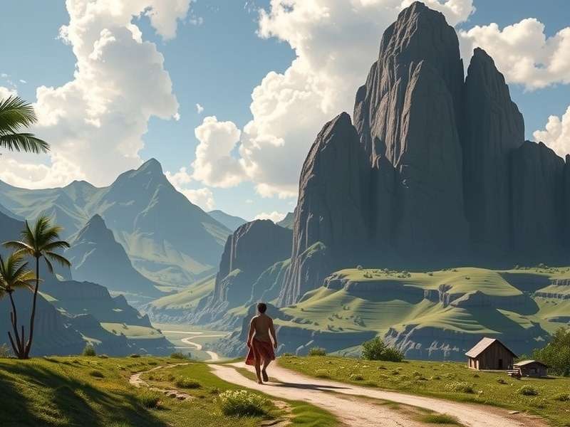 राइज ऑफ कल्चर्स गेम में वैली ऑफ द गॉड्स का दृश्य