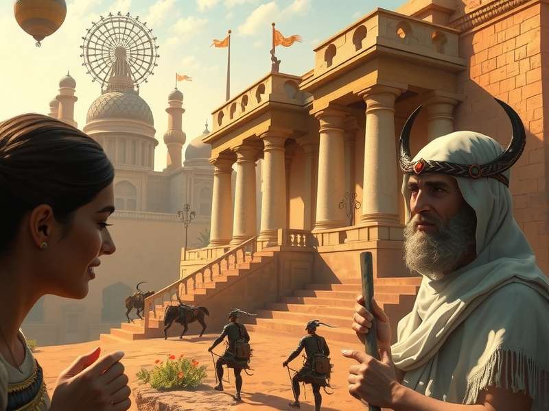 राइज़ ऑफ़ कल्चर्स में स्टोन सिटी की बस्ती का दृश्य