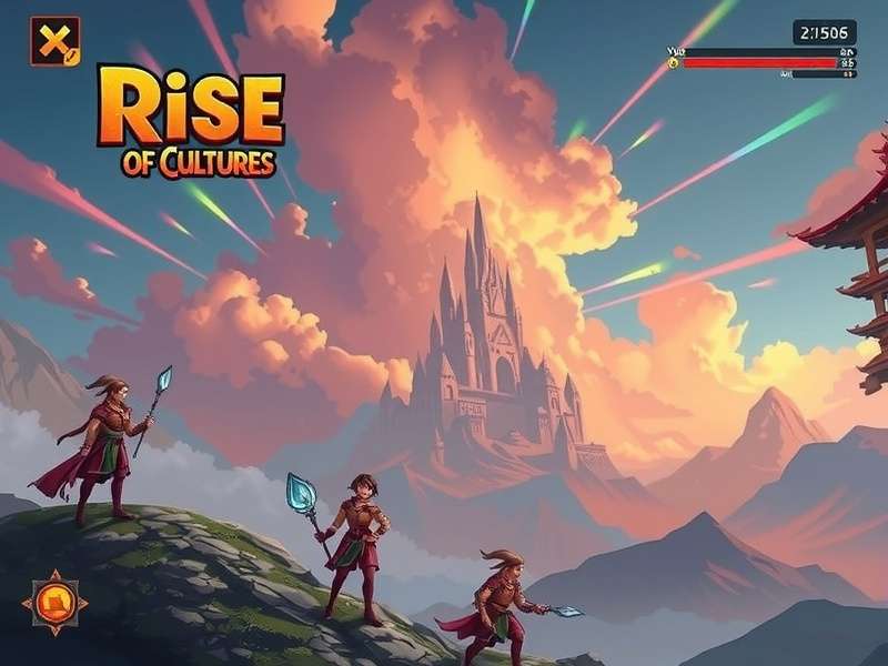 Rise of Cultures PC gameplay screenshot showing a detailed city and interface