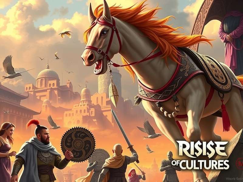 Rise of Cultures strategic gameplay map showing civilization development paths