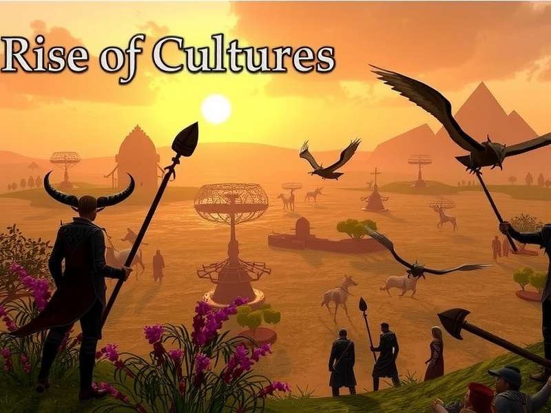 Rise of Cultures gameplay on a large PC monitor showing city management interface