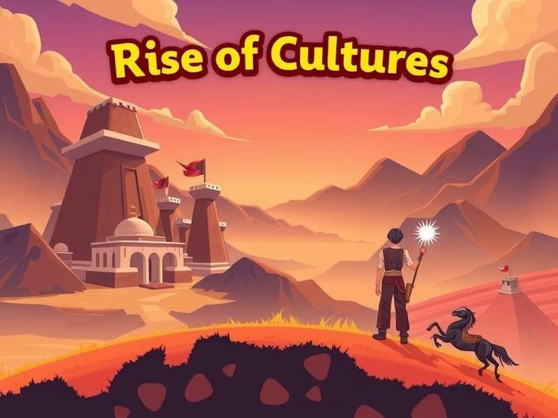 Artistic depiction of a majestic valley with ancient temples and divine light