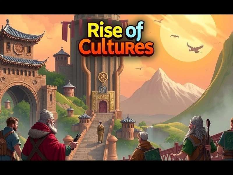 Rise of Cultures gameplay screenshot showing city management and world map