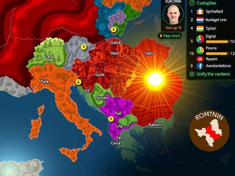 Strategic overview map of Rise of Cultures European server showing cultural regions and key alliances