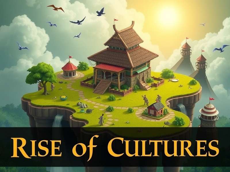 Strategic overview of Rise of Cultures gameplay showing city building and resource management