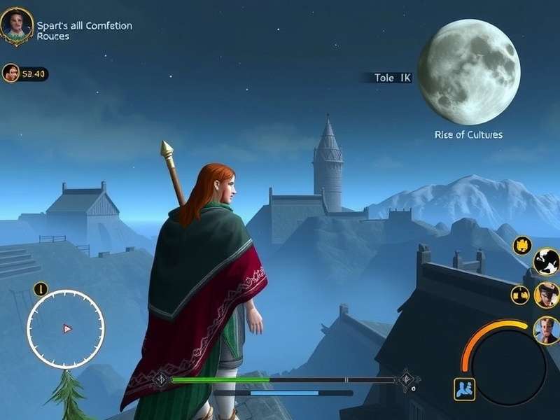 Rise of Cultures AM Server gameplay screenshot showing city-building and strategic界面