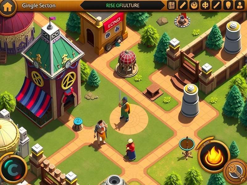 Rise of Cultures gameplay screenshot showing city building and cultural progression