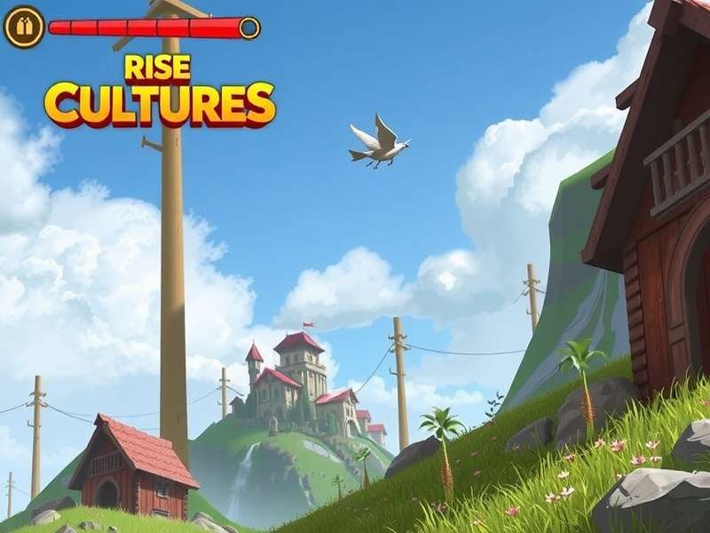 Strategic city planning in Rise of Cultures with ancient buildings and resources