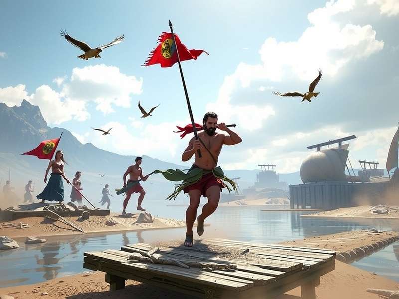 Rise Of Cultures War Battle Scene showing armies clashing