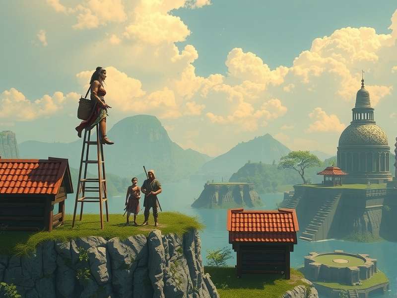 Rise of Cultures gameplay screenshot showing city-building and cultural elements