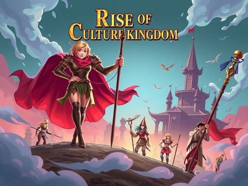Strategic overview of a thriving Rise of Cultures kingdom with buildings and units