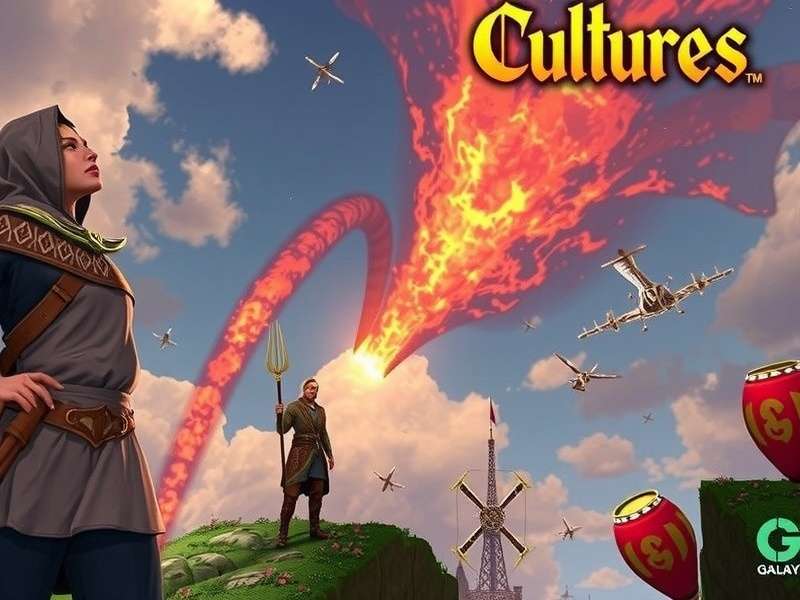 Rise Of Cultures PC gameplay banner featuring civilization building and historical warfare