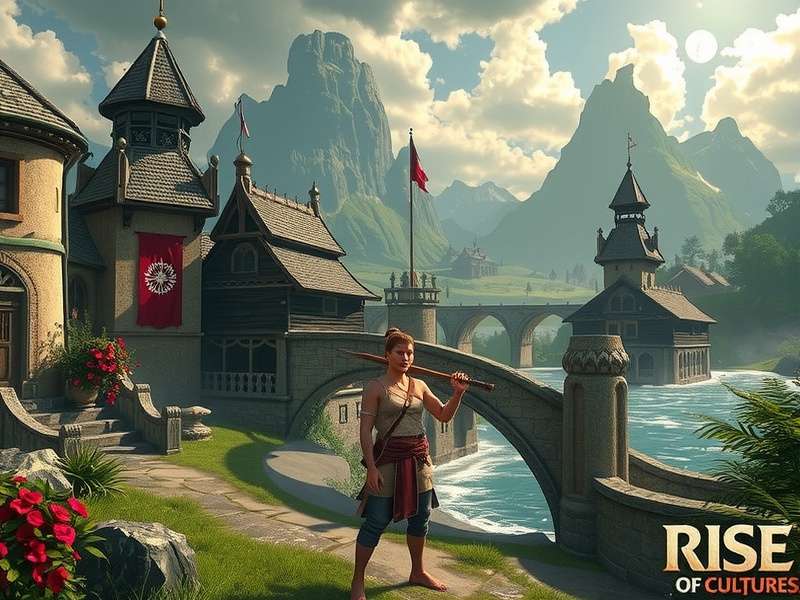 Rise of Cultures gameplay screenshot showing ancient civilization and city building