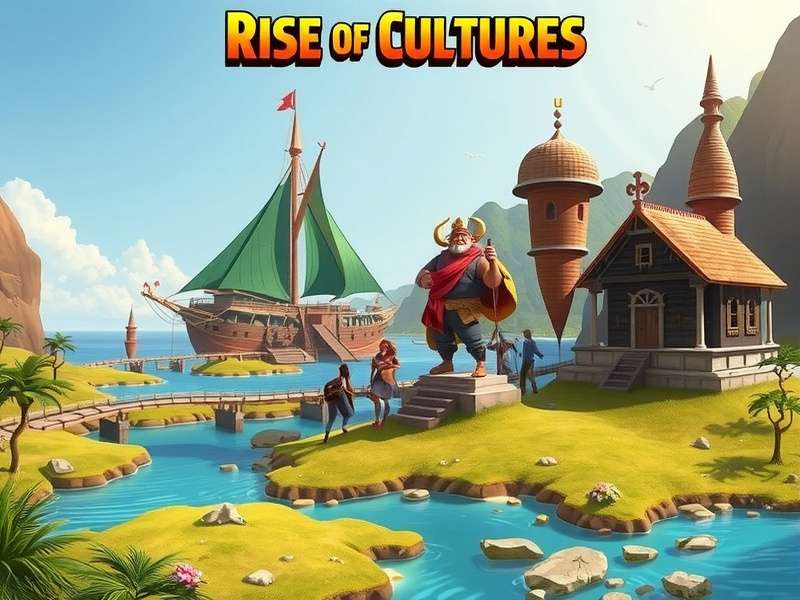 Rise of Cultures gameplay screenshot showing ancient city building and resource management