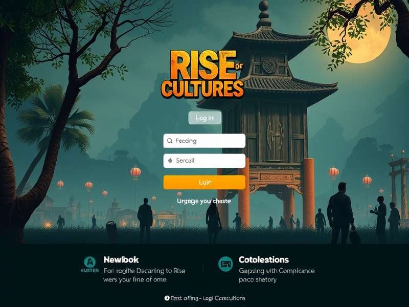 Rise Of Cultures gameplay banner showing village and historical landmarks