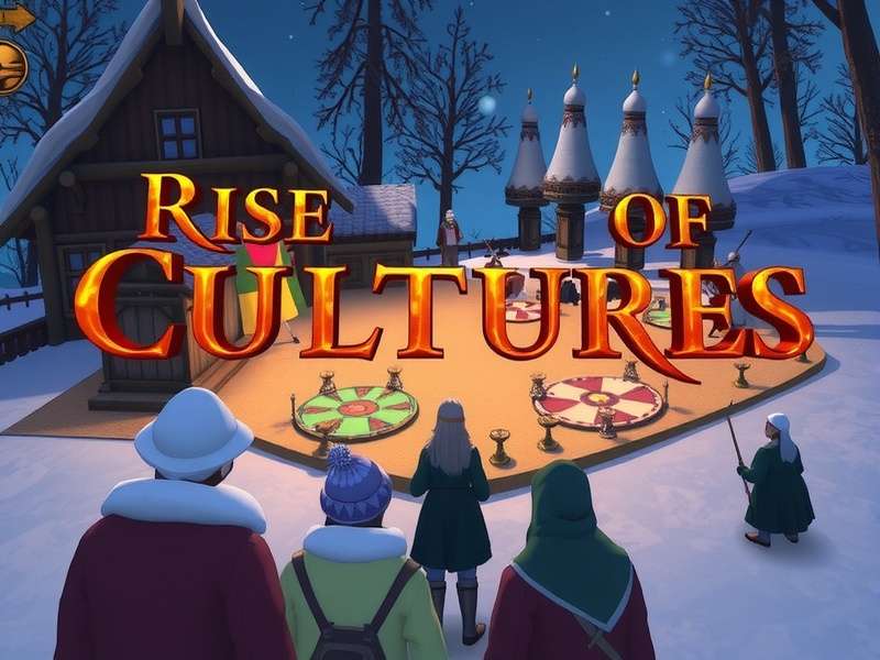 Rise Of Cultures Winter Event – Snowy village with festive decorations and military camps